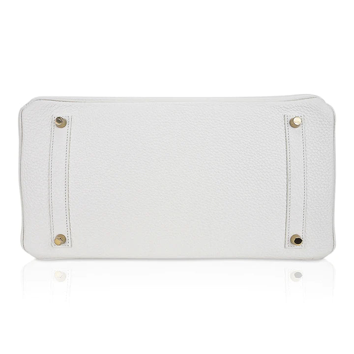 Birkin 35 Bag White Clemence Bag