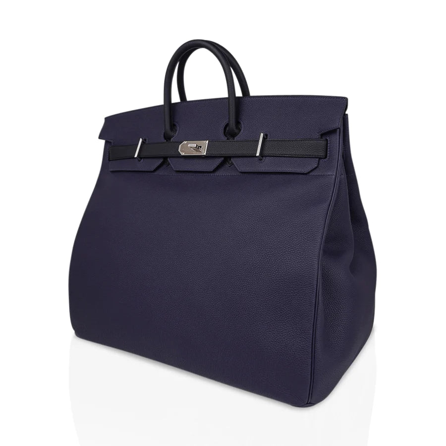 Birkin 50 HAC Bi-Colour Blue Nuit and Black Bag
