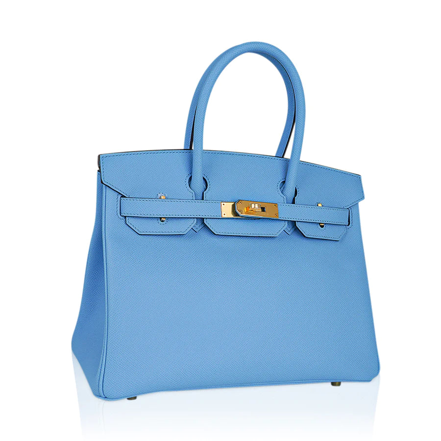 Birkin 30 Blue Celeste Epsom Leather Bag
