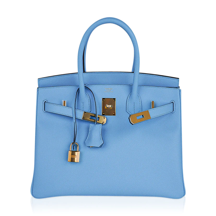 Birkin 30 Blue Celeste Epsom Leather Bag