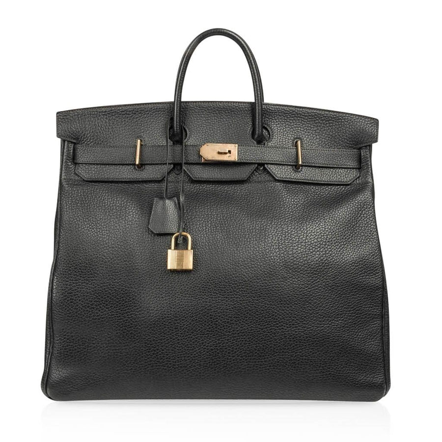 Birkin 50 HAC Black Fjord Leather Bag