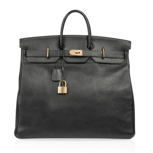 Birkin 50 HAC Black Fjord Leather Bag