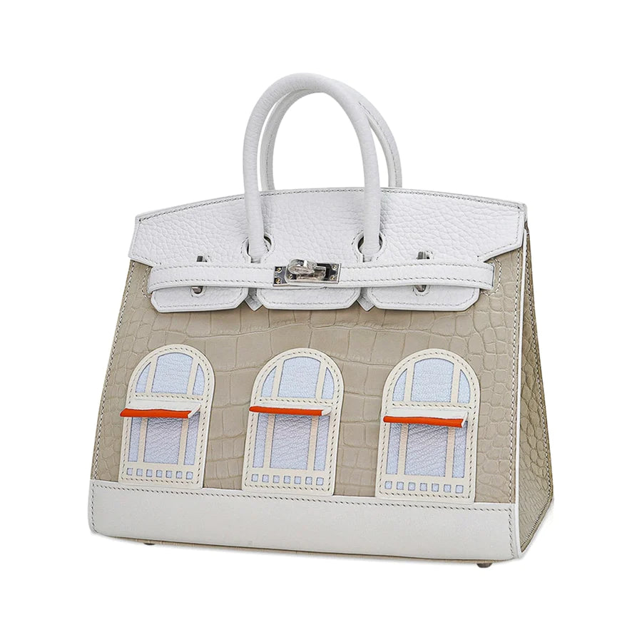 Birkin 20 Sellier Neige White Faubourg House Alligator Bag