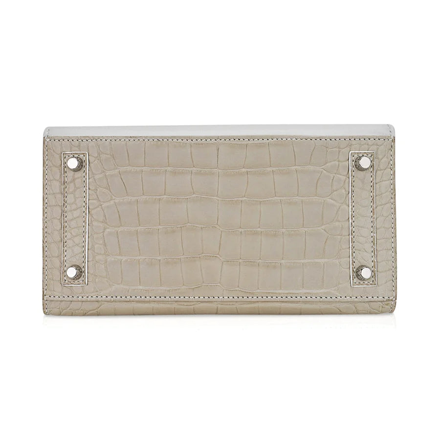 Birkin 20 Sellier Neige White Faubourg House Alligator Bag
