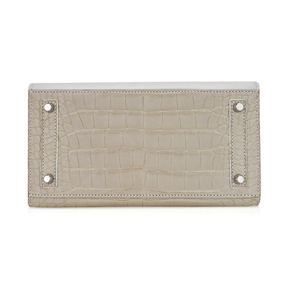 Birkin 20 Sellier Neige White Faubourg House Alligator Bag