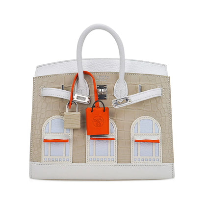 Birkin 20 Sellier Neige White Faubourg House Alligator Bag