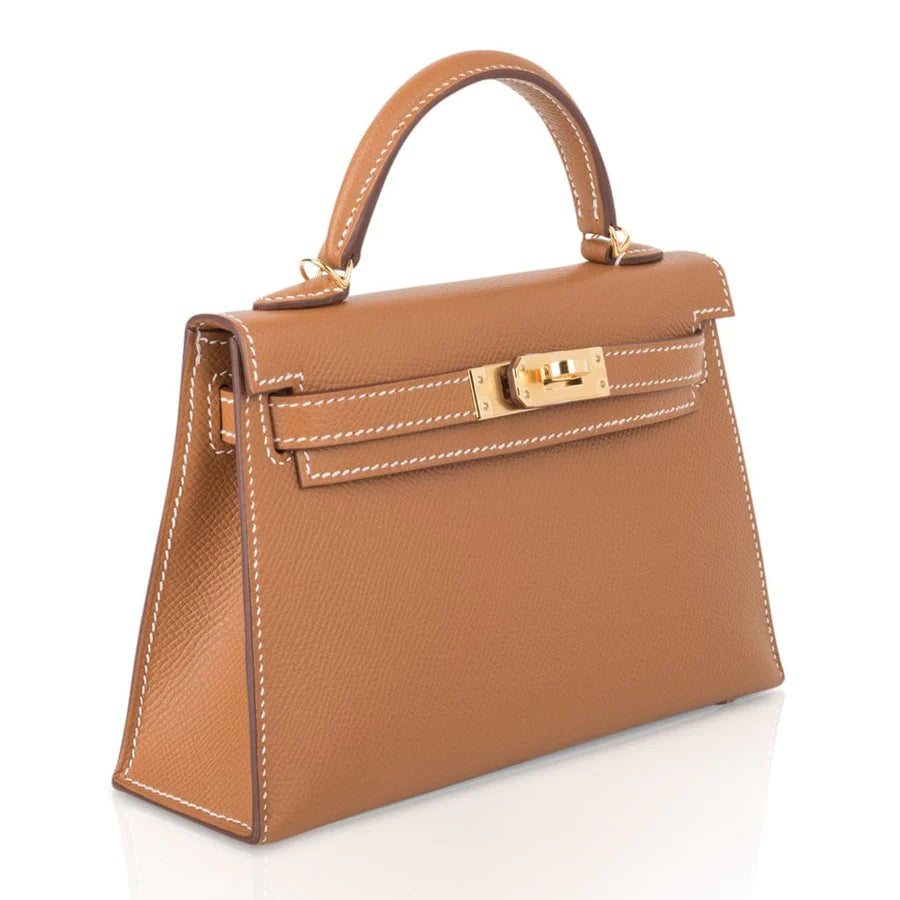 Mini Kelly 20 Sellier Gold Epsom Leather Bag