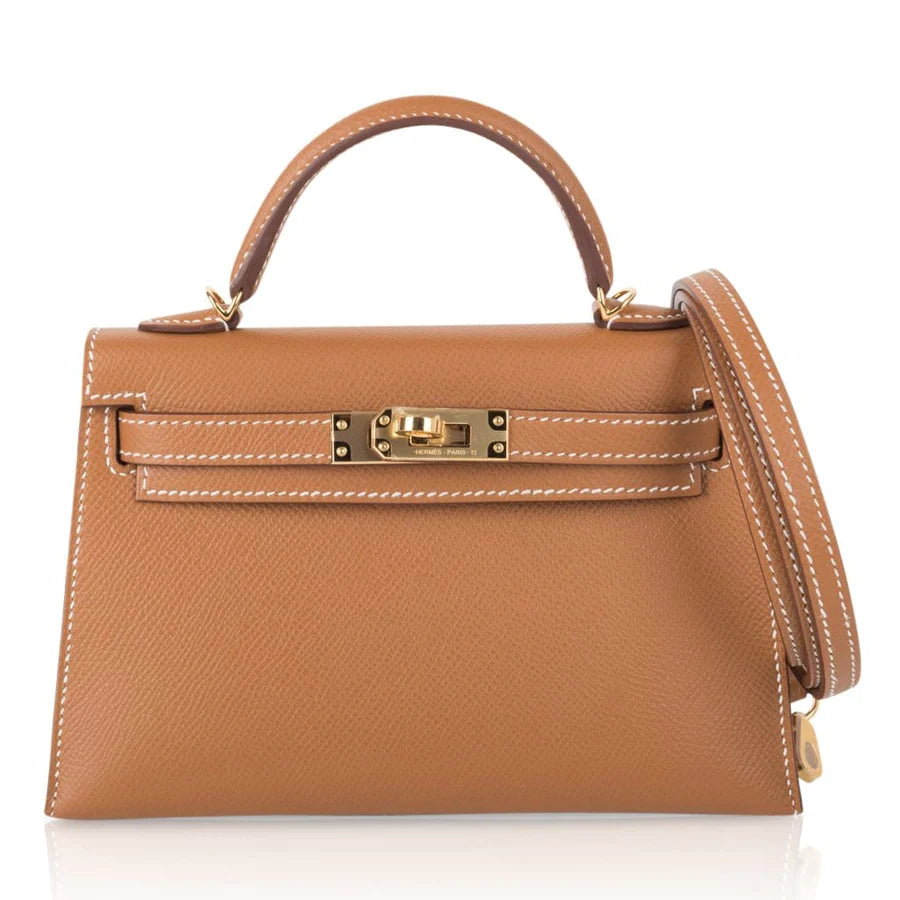 Mini Kelly 20 Sellier Gold Epsom Leather Bag