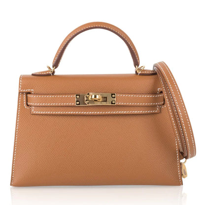 Mini Kelly 20 Sellier Gold Epsom Leather Bag