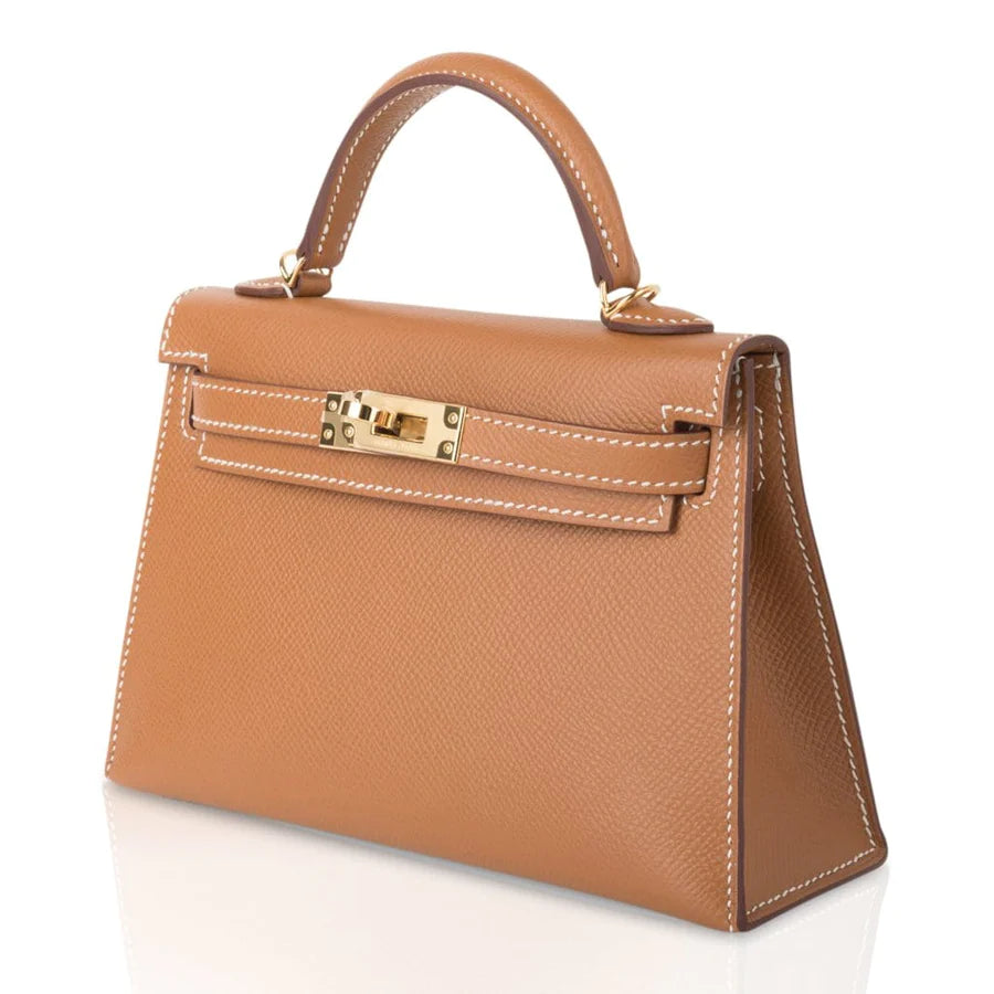 Mini Kelly 20 Sellier Gold Epsom Leather Bag