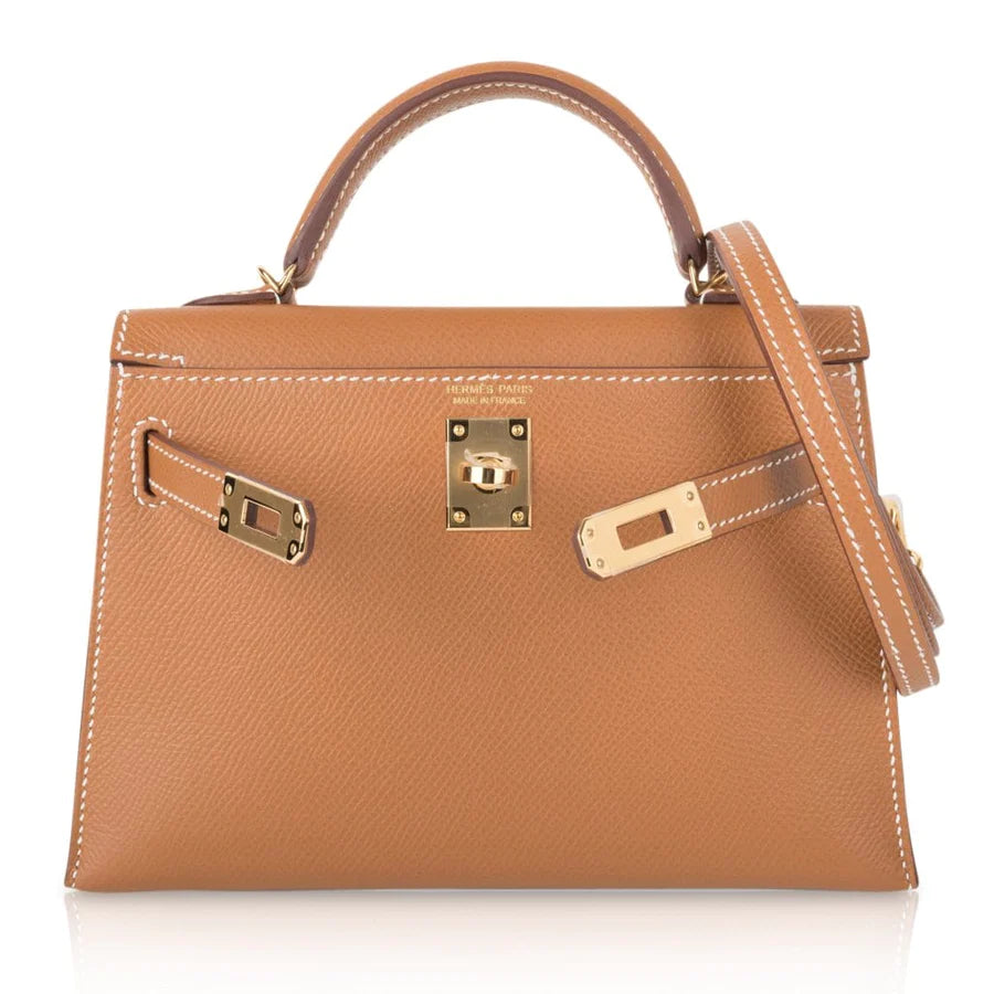 Mini Kelly 20 Sellier Gold Epsom Leather Bag