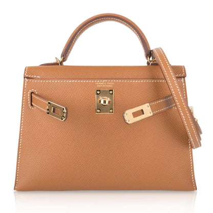 Mini Kelly 20 Sellier Gold Epsom Leather Bag